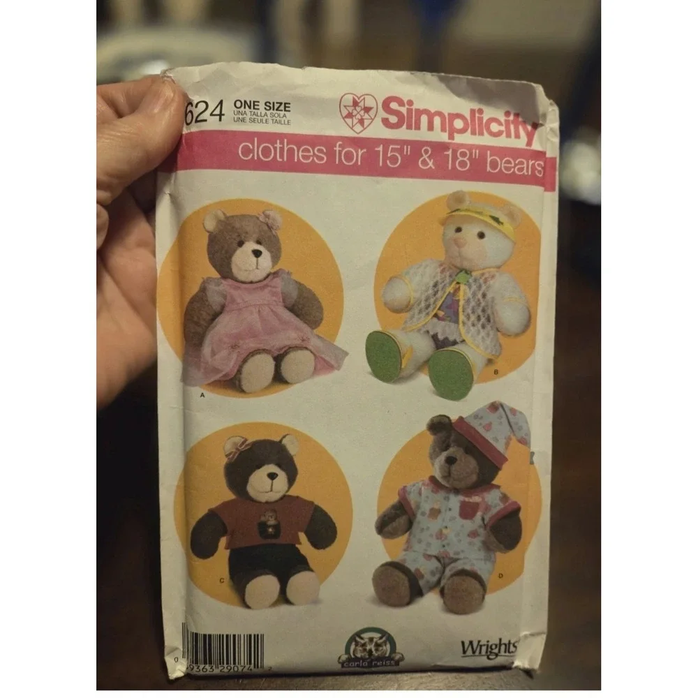 Simplicity And McCall Stuffed Animal And Crafts Patterns, Vintage Set Of 4